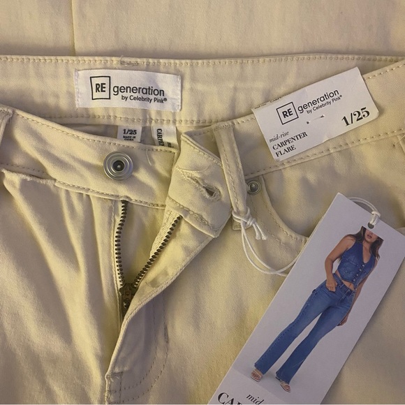 RE generation BY CELEBRITY PINK CARPENTER FLARE PANTS SIZE 1/25 NWT - Picture 4 of 5